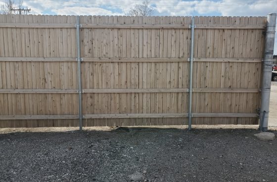 White Cedar Wood Fence with Steel Posts
